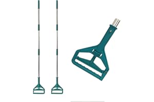 59" Adjustable Heavy Duty Commercial Industrial Mop Handle - 2 Pieces, Universal Replacement Holder
