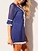 BLENCOT Women's Crochet Chiffon Tassel Swimsuit Bikini Pom Pom Trim Swimwear Beach Cover Up-Blue Small