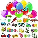 The Twiddlers 100 Toy Prefilled Plastic Easter Egg Assortment - Surprise Easy Snap Hinged Eggs for Easter Theme Parties, Basket Fillers Stuffers, Egg Hunt Hunting Toys Party Favors, Classroom Prize