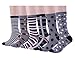 6 Pairs Womens Crew Socks Cotton Socks Fun Novelty Socks Casual Socks Pattern Stripe Polka Dot Owl
