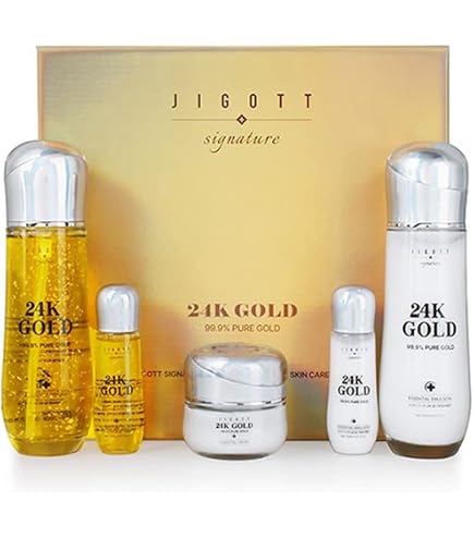 24Kゴールド スキンケアセット Amazon.com : Jigott Signature 24K Gold Essential Skin Care 3 Set