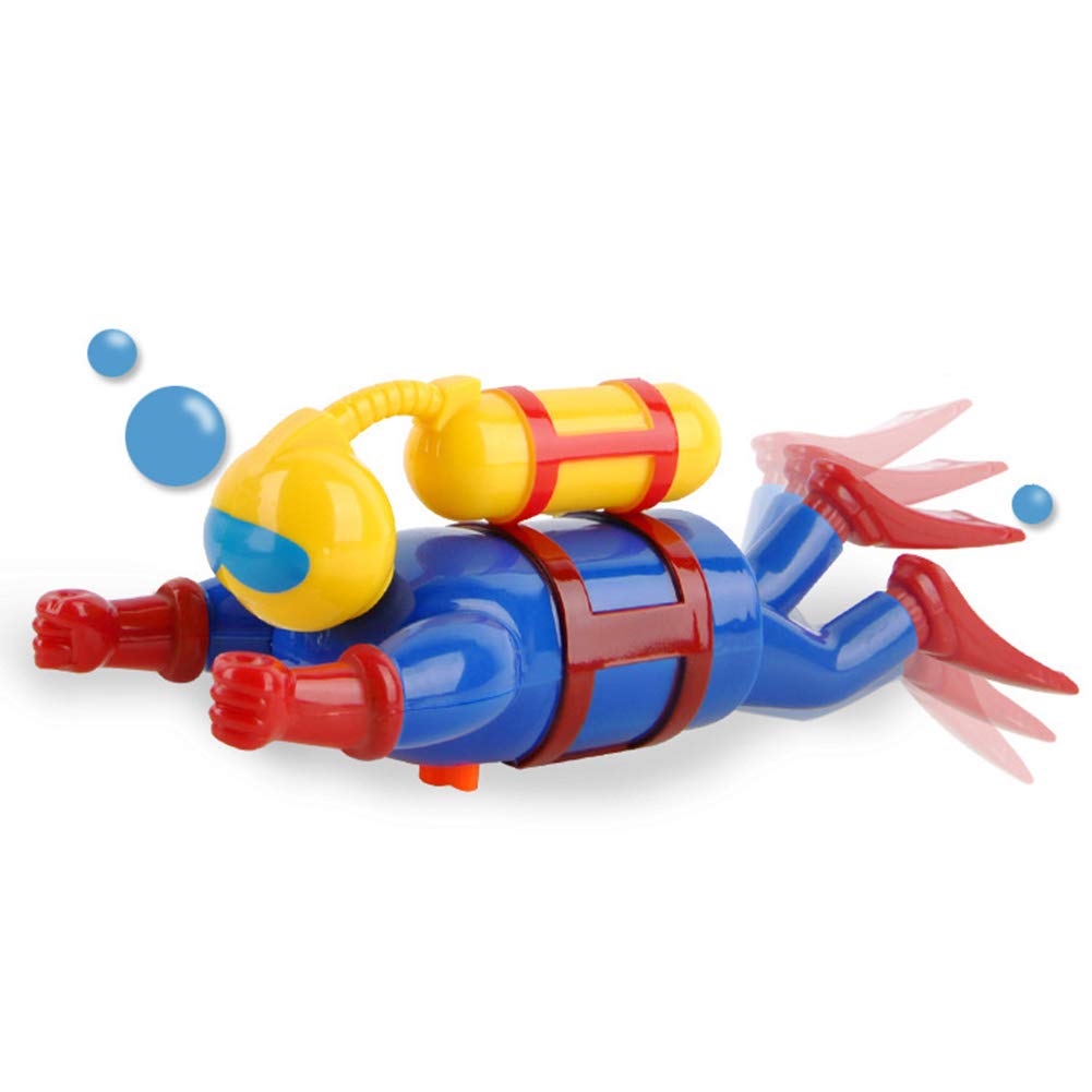 Childrens Scuba Diver Toys, Underwater Adventurer Scuba Diver Man Swimming Bath Figure Wind Up Toy Water Diver Toddler Toys