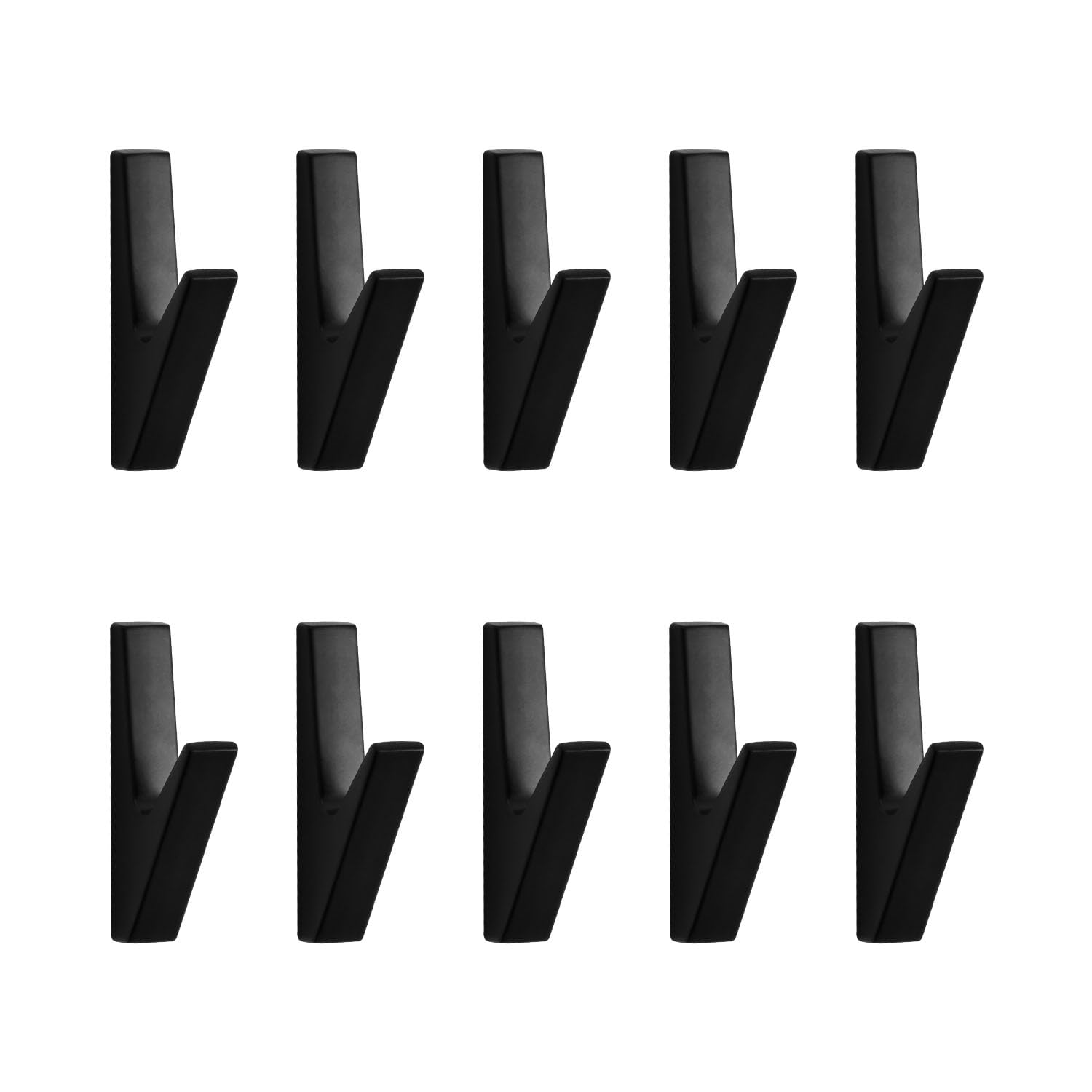 SARIHOSY 10Pcs Miniature Wall Hook to Screw in, Matt Black Door Coat Hook, Black Wall Mount Hooks for Hanging, 10 Pack Robe Coat Hooks Bathroom