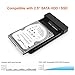 WEme USB 3.0 to SATA-III 2.5 Inch HDD Hard Drive External Enclosure Case with Cable for 9.5mm 7mm 2.5-Inch WD/Seagate/Samsung SATA HDD and SSD, Compatible with PS4, Tool-Free [Support UASP]