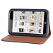 GMYLE Nook HD 7 Case, Wallet Case Classic for Barnes & Noble Nook HD 7 - Navy Blue & Brown Cross Pattern PU Leather Slim Stand Case Cover (with Card Slots and Money Pocket)