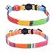 PUPTECK Breakaway Cat Collar with Bell Charm, 2 Packs Adjustable Kitty Collars Rainbow Color
