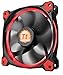 Thermaltake Riing 12 Series Red High Static Pressure 120mm Circular LED Ring Case/Radiator Fan with Anti-Vibration Mounting System Cooling CL-F038-PL12RE-A