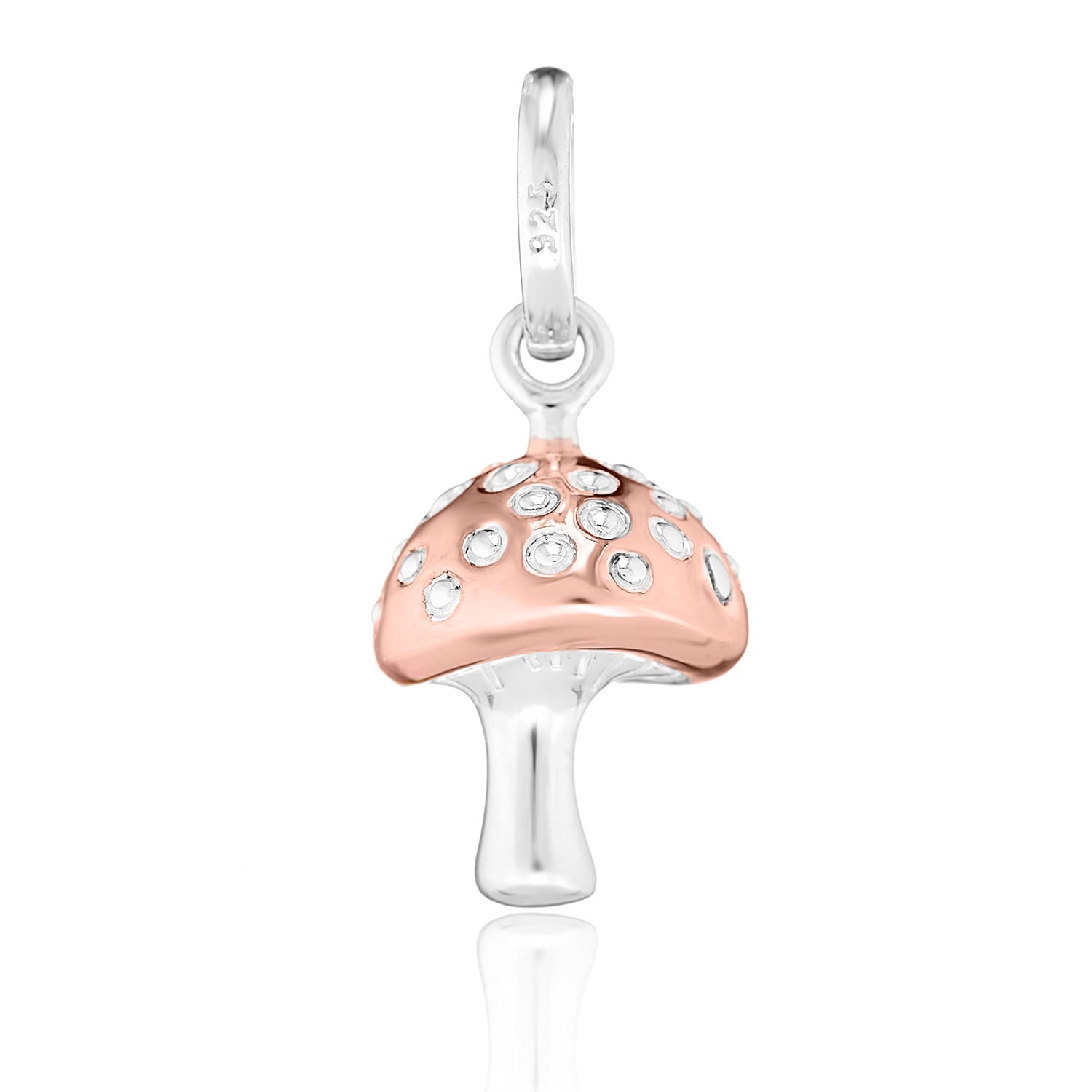 Gemma J SILVER AND ROSE GOLD MUSHROOM CHARM/PENDANT
