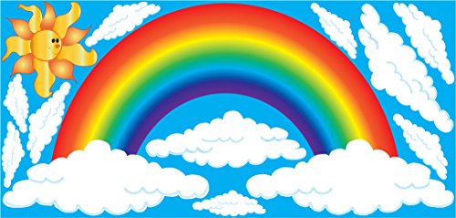Rainbow Wall Decals, Stickers with Sun and Clouds Wall Decals / Rainbow Wall Decor