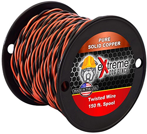 16 Gauge Twisted Electric Dog Fence Wire | Solid Core Copper Wire - 150 FT | For Connecting Transmitter To Perimeter Wire | Compatible With All Brands