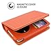 iPod Classic Case, Snugg Orange Leather Flip Case [Card Slots] Executive Apple iPod Classic Wallet Case Cover and Stand - Legacy Series