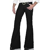 Men's Relaxed Stretch Vintage 60s 70s Bell Bottom Fit Comfort Flared Retro Leg Denim Jeans