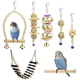 KATUMO Bird Toys, Natural Wood Bird Swing Climbing