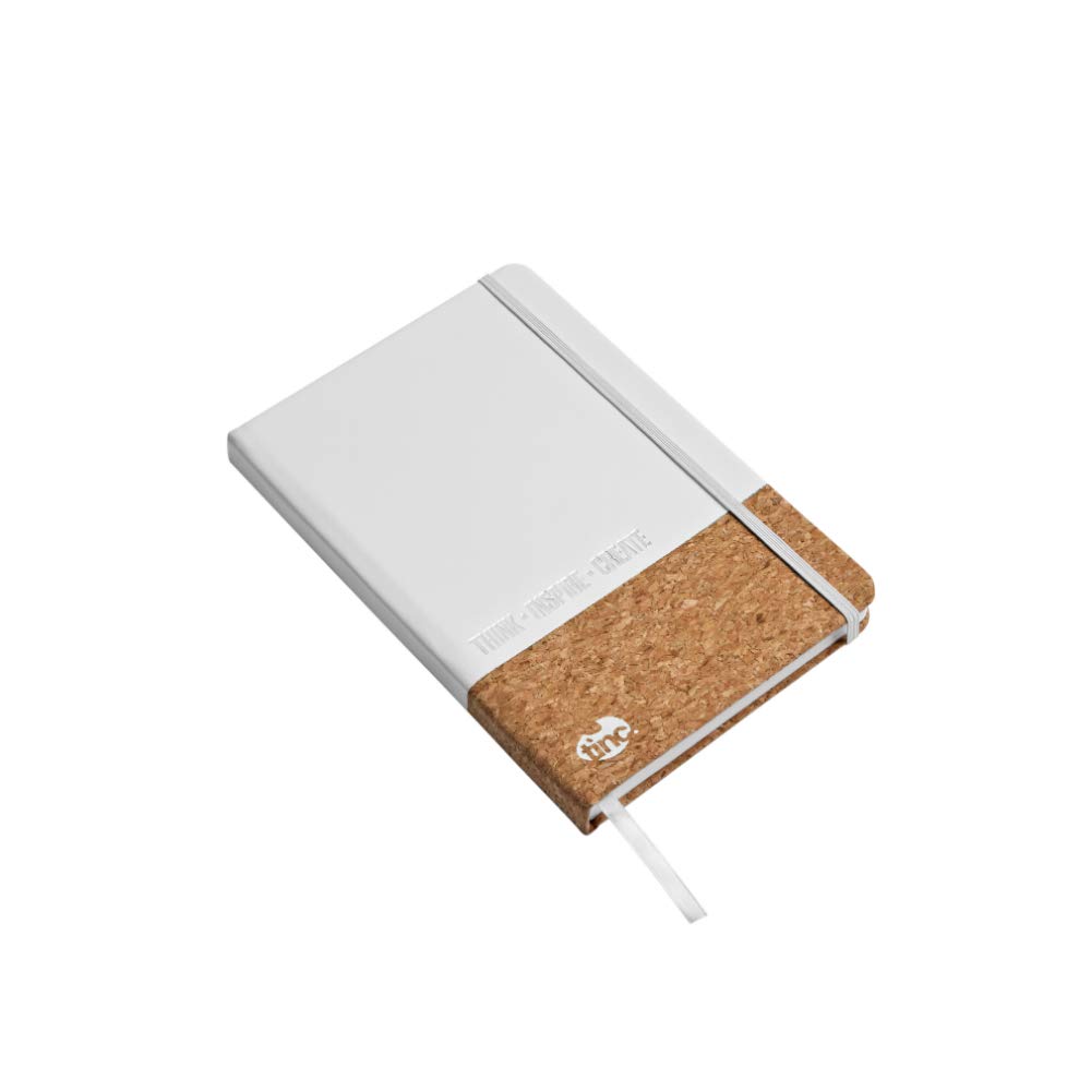 A5 Classic Notebook | Softcover Classic Feel with Elastic Closure & Page Marker | for Office & Business Use | White