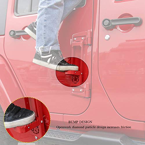JeCar Door Hinge Step Foot Peg Metal Foldable Foot Pedal Exterior