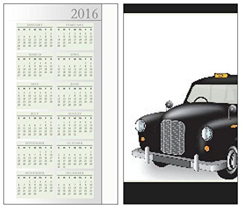 2016 2017 Pocket Wallet, Planners Calendars On Front Side, Old Car On Back Side, Cards, 2 Piece Pack