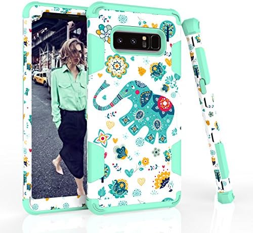 Galaxy Note 8 case, Awinning Heavy Duty Shockproof Full-body Hybrid High Impact Hard Protective Cover Case for Samsung Galaxy Note 8 2017 Release (Elephant/Mint)
