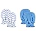 Luvable Friends Basic Scratch Mittens 2-Pack (0-6 Months, Blue Chevron)