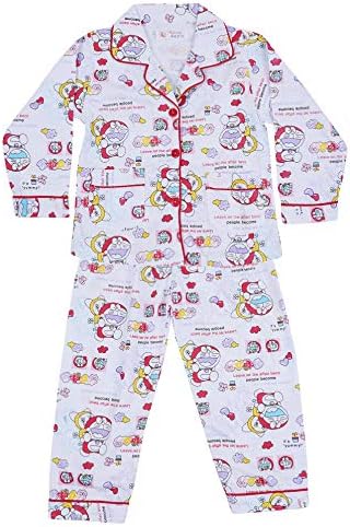 ICABLE Baby Boys and Girls Cotton Cartoon Print Night Shirt and Pyjama Set