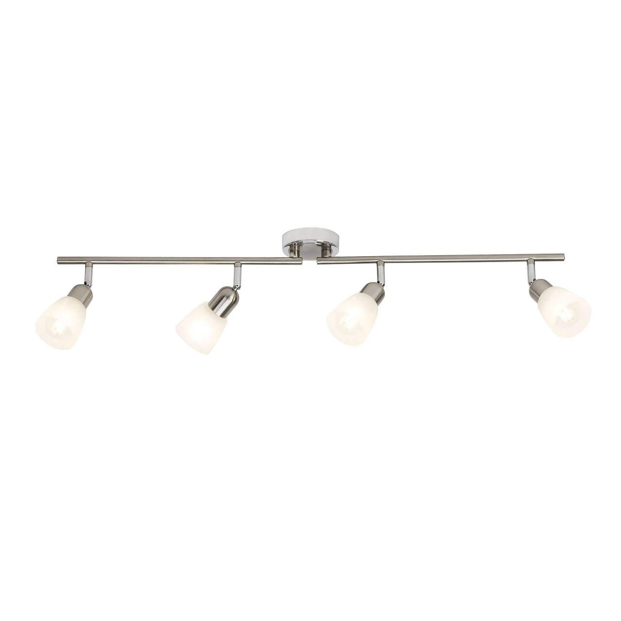 Bethany Brilliant Spotlight Bar Rotating 4 Bulbs with 4 x E14 LED, 3 W, 250 Lumen, 3000 K, Metal/Glass Iron/Chrome, G55232 / 77
