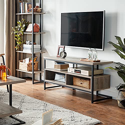 LINSY HOME TV Stand for up to 55" TV, 3Tier Open Storage Shelves Entertainment Center