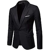 Men's Blazer Lightweight Casual Solid One Button Slim Fit Sport Coat