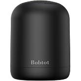 Bobtot Portable Bluetooth Speaker, TWS Pairing, Up to 24H Playtime, Black | Small Wireless Speakers with Balanced Sound, Built-in Microphone, IPX5 Waterproof, Carry Lanyard for Sport, Outdoor, Travel