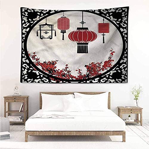 Berrykey Big Tapestry,Lantern Japanese Kawai Pattern,Occlusion Cloth Painting,59"x39"（150cmx100cm）