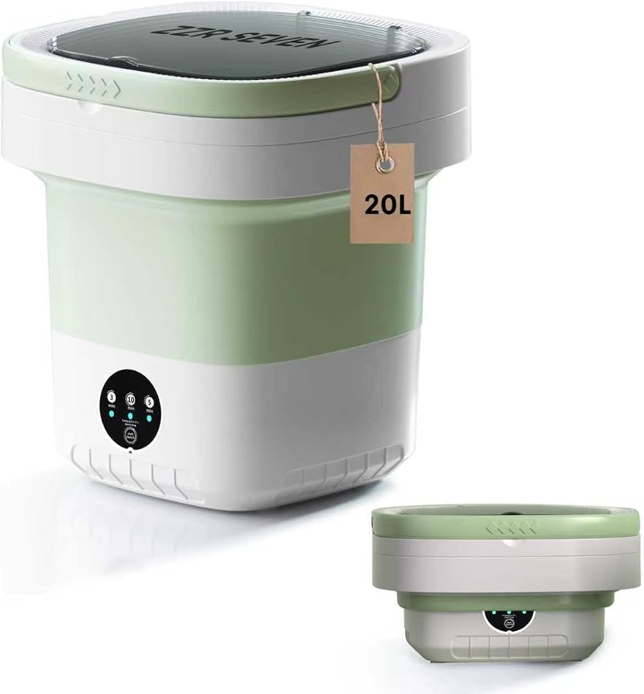 ZZR SEVEN Portable Washing Machine, Portable Washer, Mini Washing Machine | 20L with Spin Basket, 3 Modes Deep Cleaning, for