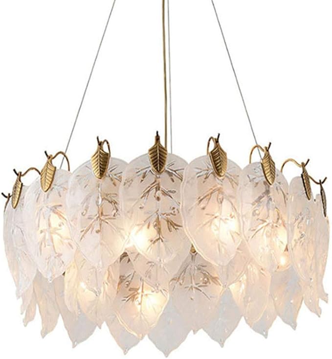 DGHJK Moderner kreativer Kronleuchter, mehrstufige E14-Glasblatt