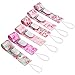 Baby Pacifier Clips by Upsimples - 6 Pack - Baby Pacifier Holder, Soothies Teething Ring Holder for Baby Girls |Universal Fit
