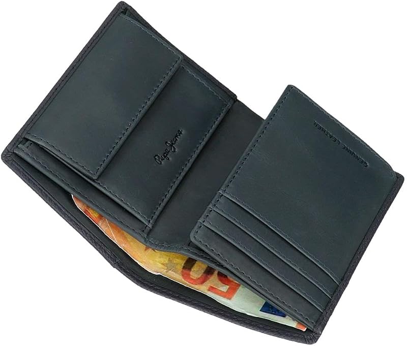 Portefeuilles et Porte-Monnaie Checkbox en Cuir de Vache, Noir, Marron, Bleu et Gris, Bleu, Taglia Unica, Portefeuille Vertical — photo 4 sur 5