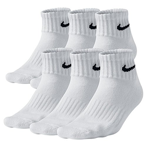 calcetines nike bag cotton quarter cut para hombre  , blanco)