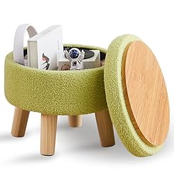Wimarsbon Storage Ottoman, Modern Round Footrest