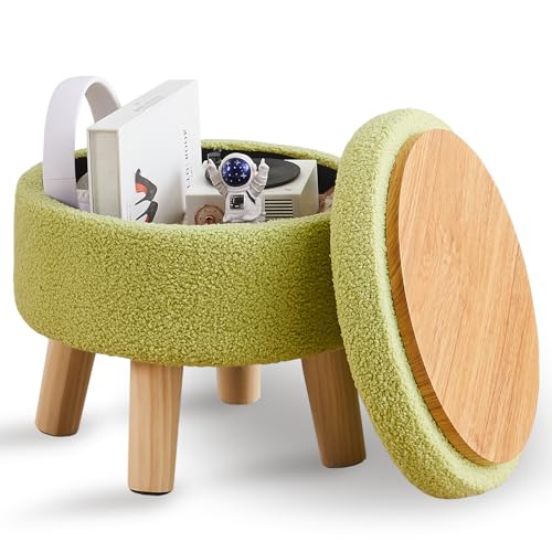 Wimarsbon Storage Ottoman, Modern Round Footrest