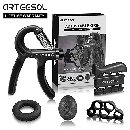 [- Handtrainer Fingertrainer Set, Arteesol Hand Trainingsgerät (5-50kg) 5 in 1 Unterarmtrainer