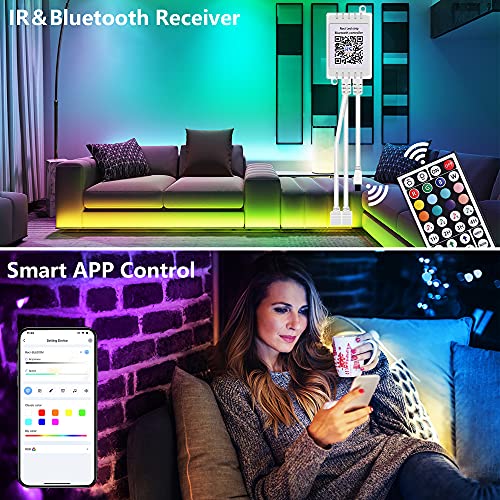 GUSODOR Led Strip Lights 65.6 Feet Led Lights Music Sync Smart Rope