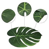 millet16zjh 12Pcs Tropical Monstera Leaves Artificial Plant Wedding Party Hotel Desk Decor Green L