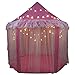SkyeyArc Princess Castle Play Tent with 34 Feet 100 Led Star Lights String, Pink Tent, Princess Playhouse with Lace, Kids Tents, Castle Playhouse, Great for Kids