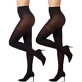 MeMoi Control Top Solid Microfiber Tights 2 Pack