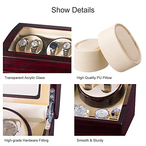 JQUEEN Six Watch Winders 7 Storages with Three Quiet Mabuchi Motors - Thumbnail 4
