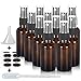 Olilia 1 oz Amber Glass Spray Bottles with Black Fine Mist Sprayer Pack of 12, Mini Funnel and Transfer Pipettes included