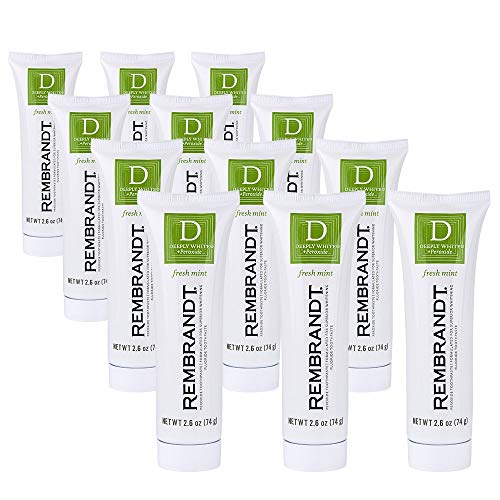 Rembrandt Deeply White + Peroxide Whitening Toothpaste, Fresh Mint Flavor, 2.6-Ounce (12 Pack)