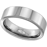 Sabrina Silver Tungsten Carbide 6 mm Pipe Cut Wedding Band Ring for Men and Women Polished Comfort fit sizes 5-12