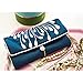 Red Blossom Jewelry Roll Clutch - Embroidered Chrysanthemum (Dusk)