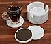 Coaster Set for Drink Cup Pad, 3.5 Inches Handmade Marble Mug Round Coasters Set – Warming Stone Women Spoon Rest, Extreme Caddy Absorbent with Holder