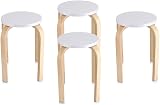 Cocoarm Natural Bent Wood Stool, 30cm Seat, Stackable, Anti-Slip Feet view 4
