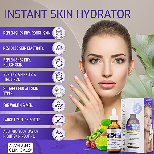Advanced Clinicals Hyaluronic Acid Face Serum Skin Care Facial