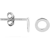 Charmsy 925 Sterling Silver Stud Earrings for Women | Lightweight Hypoallergenic Pearl & Plain Circle Minimalist Earrings | Women's Stud Earrings Jewelry Gifts