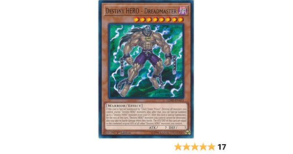 Amazon Com Yu Gi Oh Destiny Hero Dreadmaster Lehd Ena03 Common 1st Edition Legendary Hero Decks Destiny Hero Deck Toys Games
